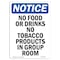 Signmission OSHA Notice, 7" Height, No Food Or Drinks No Tobacco Products Sign, 7" X 5", Portrait OS-NS-D-57-V-14614 - alternate 1